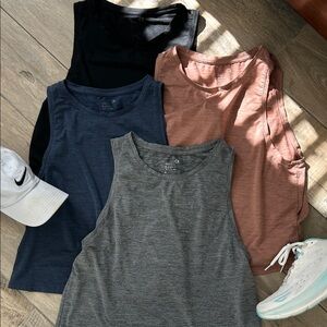 Gap 4 pack drifit active Tank Tops - Black, Blue, Gray, and Brown